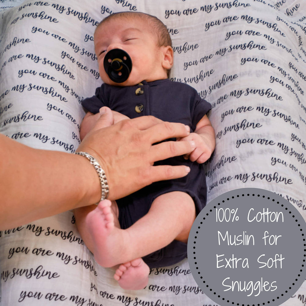 Baby Muslin Swaddle Blanket 47x47 You Are My Sunshine