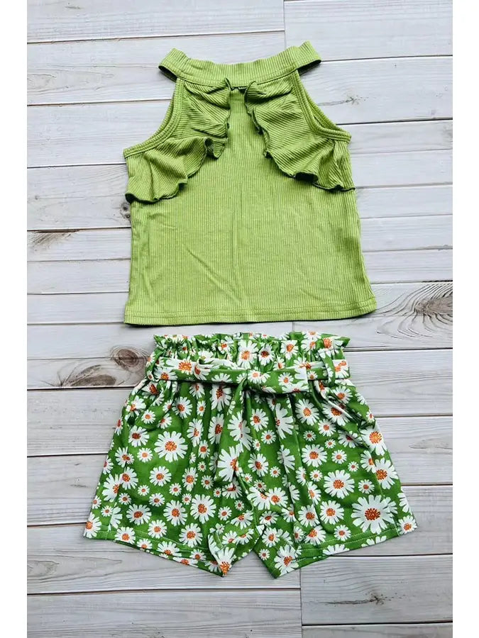 Green top floral bottom 2 piece