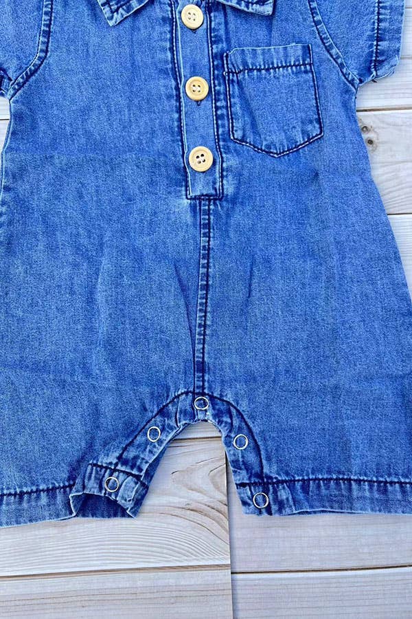 Soft Denim Baby Romper | One-Piece Infant Outfit
