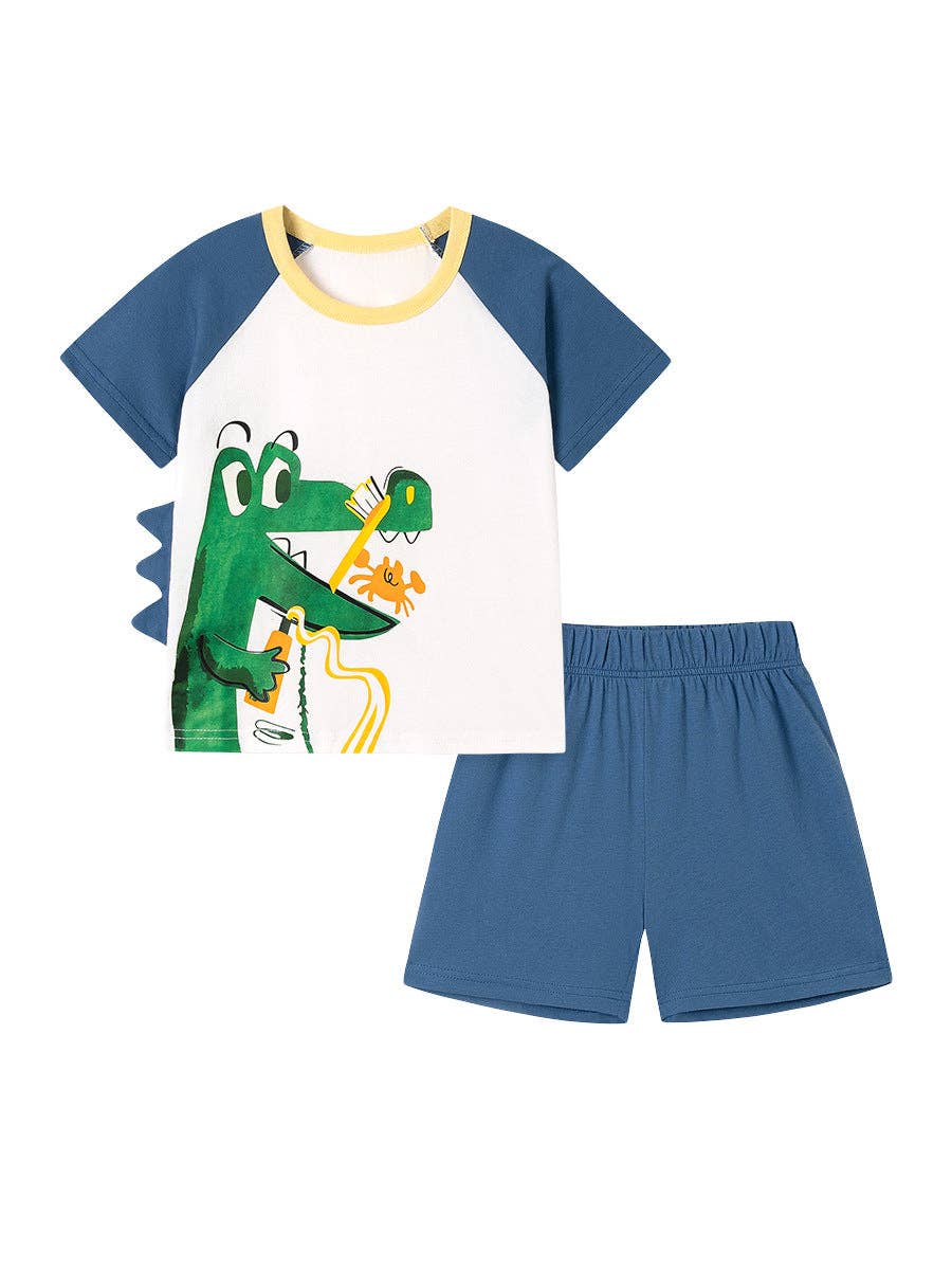 Cartoon Summer Short Sleeve Set for Boys