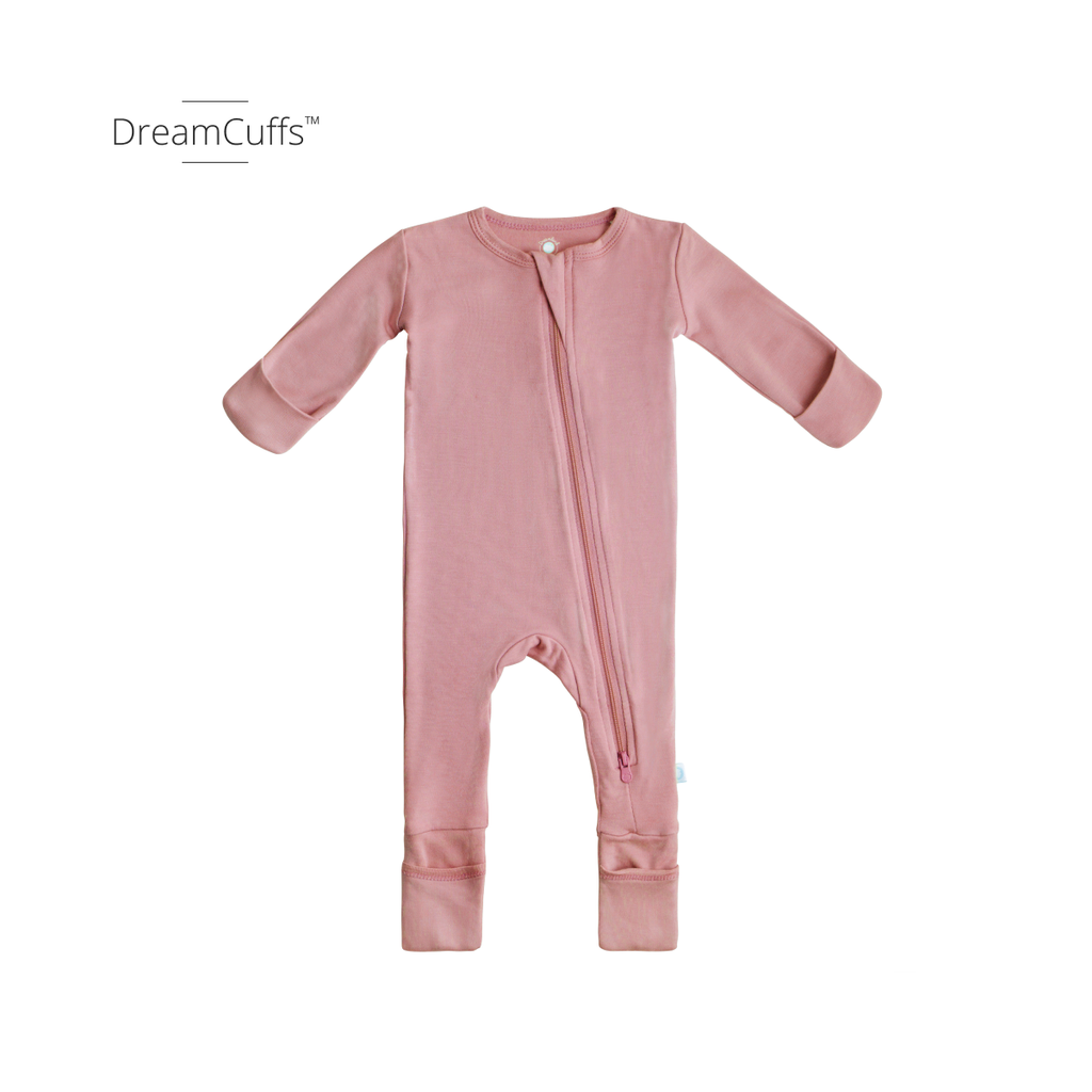 Dreamland Baby Bamboo Pajamas w/ DreamCuffs™ | Dusty Rose