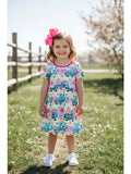 Pink & yellow truck dress