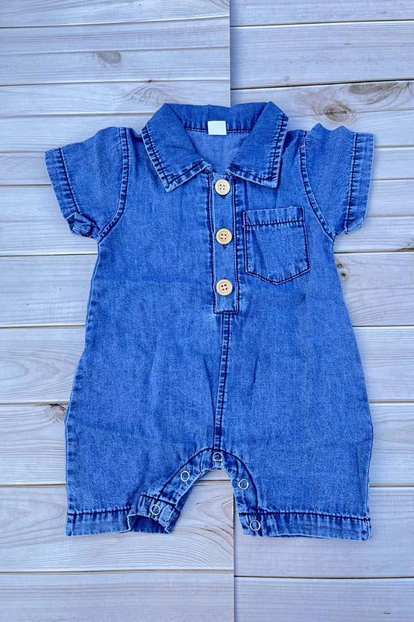 Soft Denim Baby Romper | One-Piece Infant Outfit