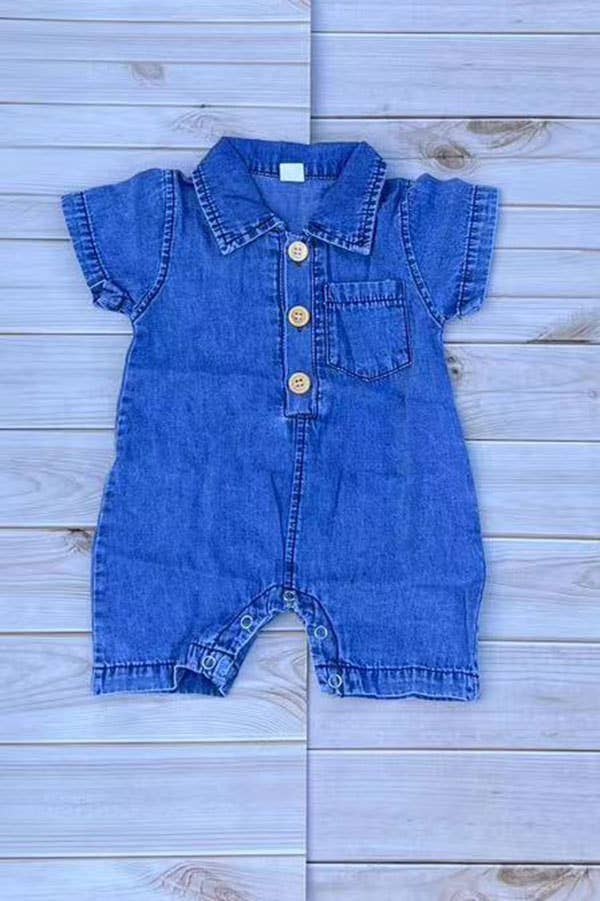 Soft Denim Baby Romper | One-Piece Infant Outfit