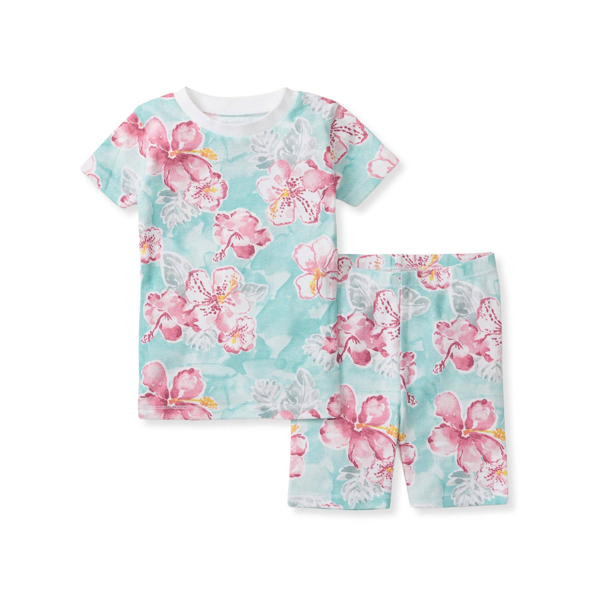 Painted Hibiscus Organic Cotton Two-Piece Pajamas