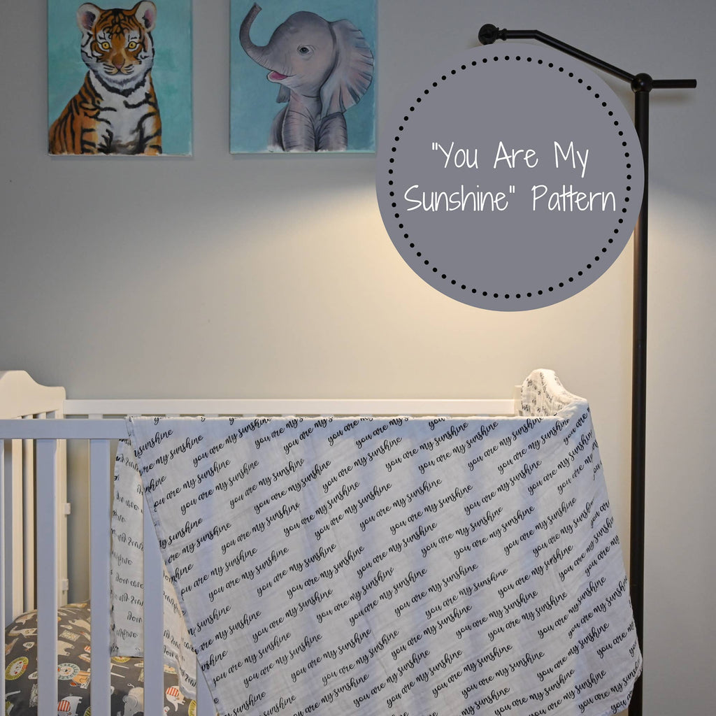 Baby Muslin Swaddle Blanket 47x47 You Are My Sunshine