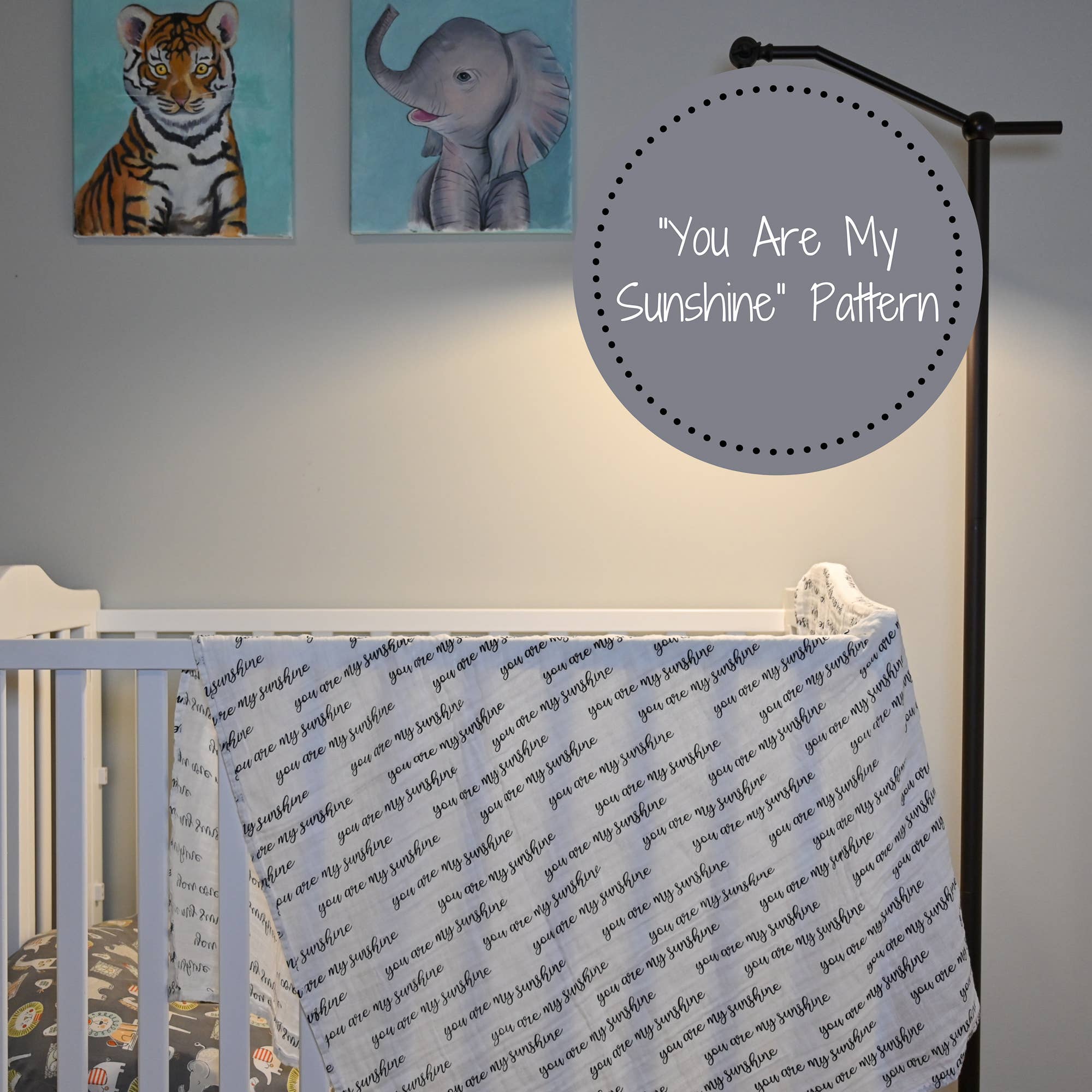 Baby Muslin Swaddle Blanket 47x47 You Are My Sunshine