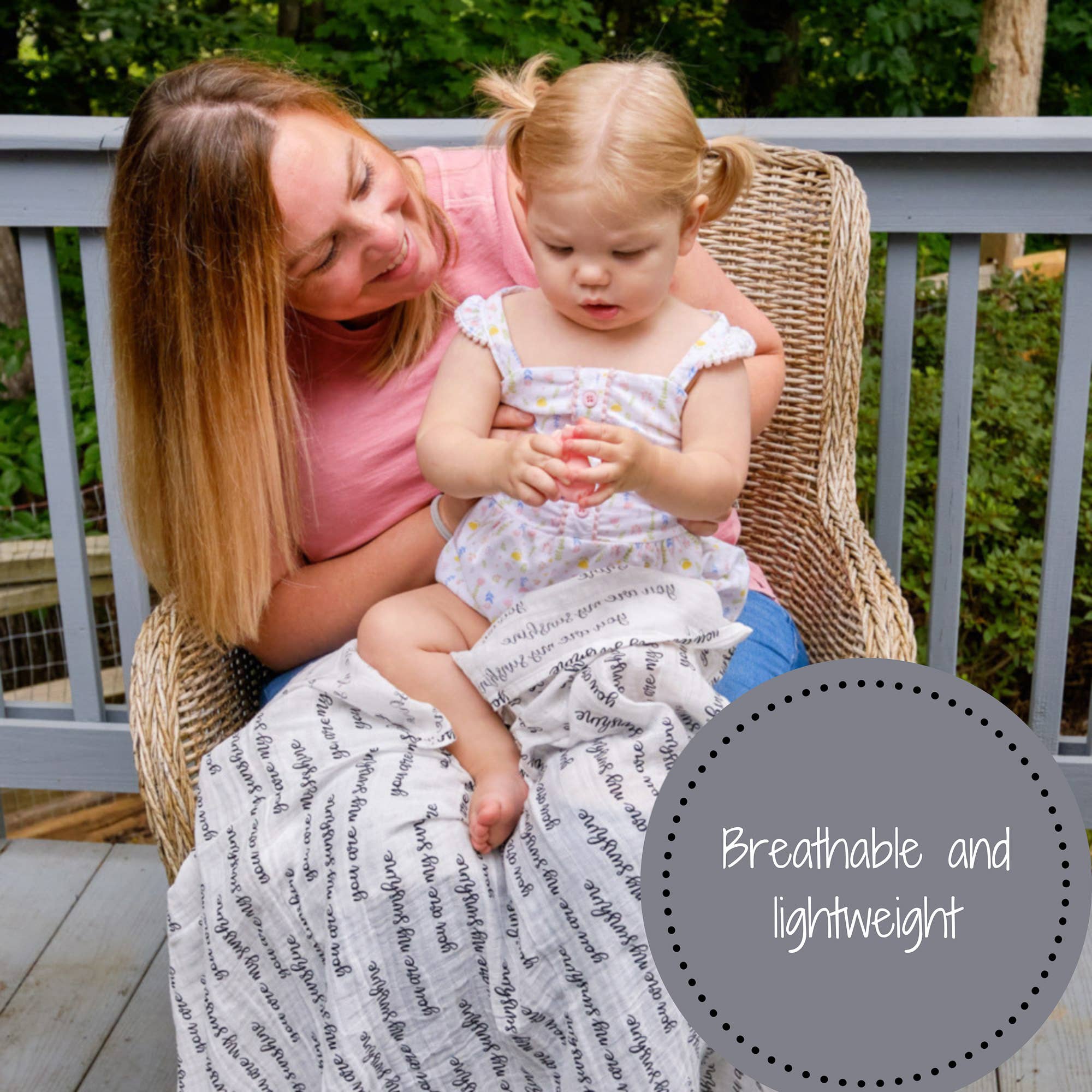 Baby Muslin Swaddle Blanket 47x47 You Are My Sunshine