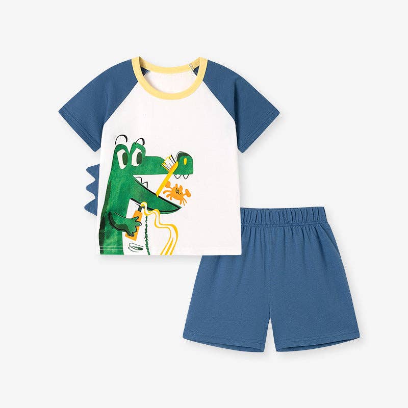 Cartoon Summer Short Sleeve Set for Boys