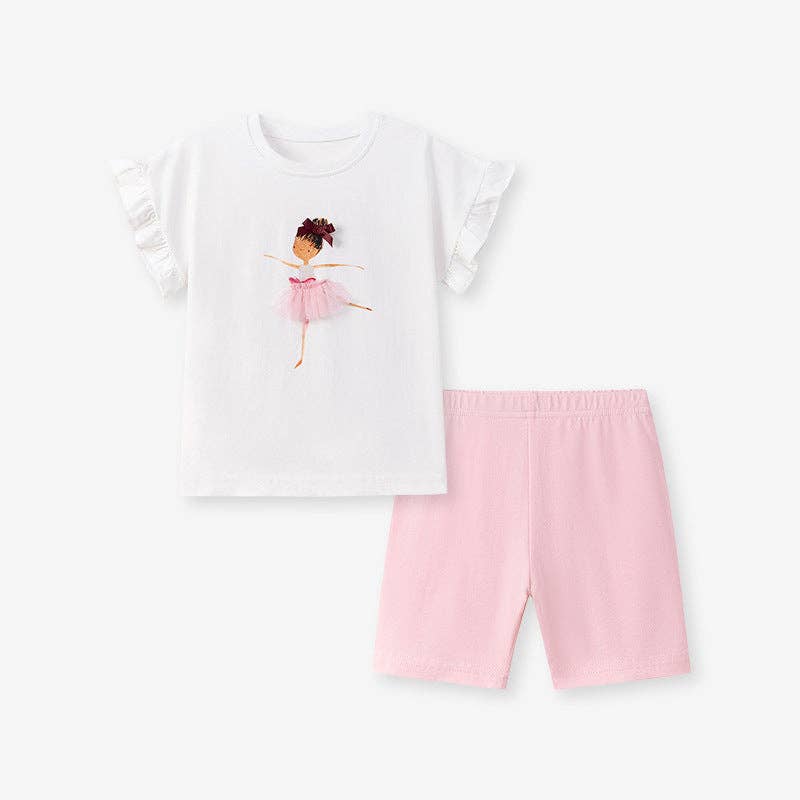 Summer Cartoon Two-Piece Outfit for Girls