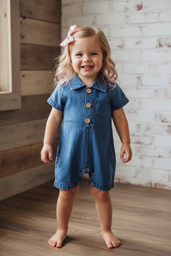Soft Denim Baby Romper | One-Piece Infant Outfit