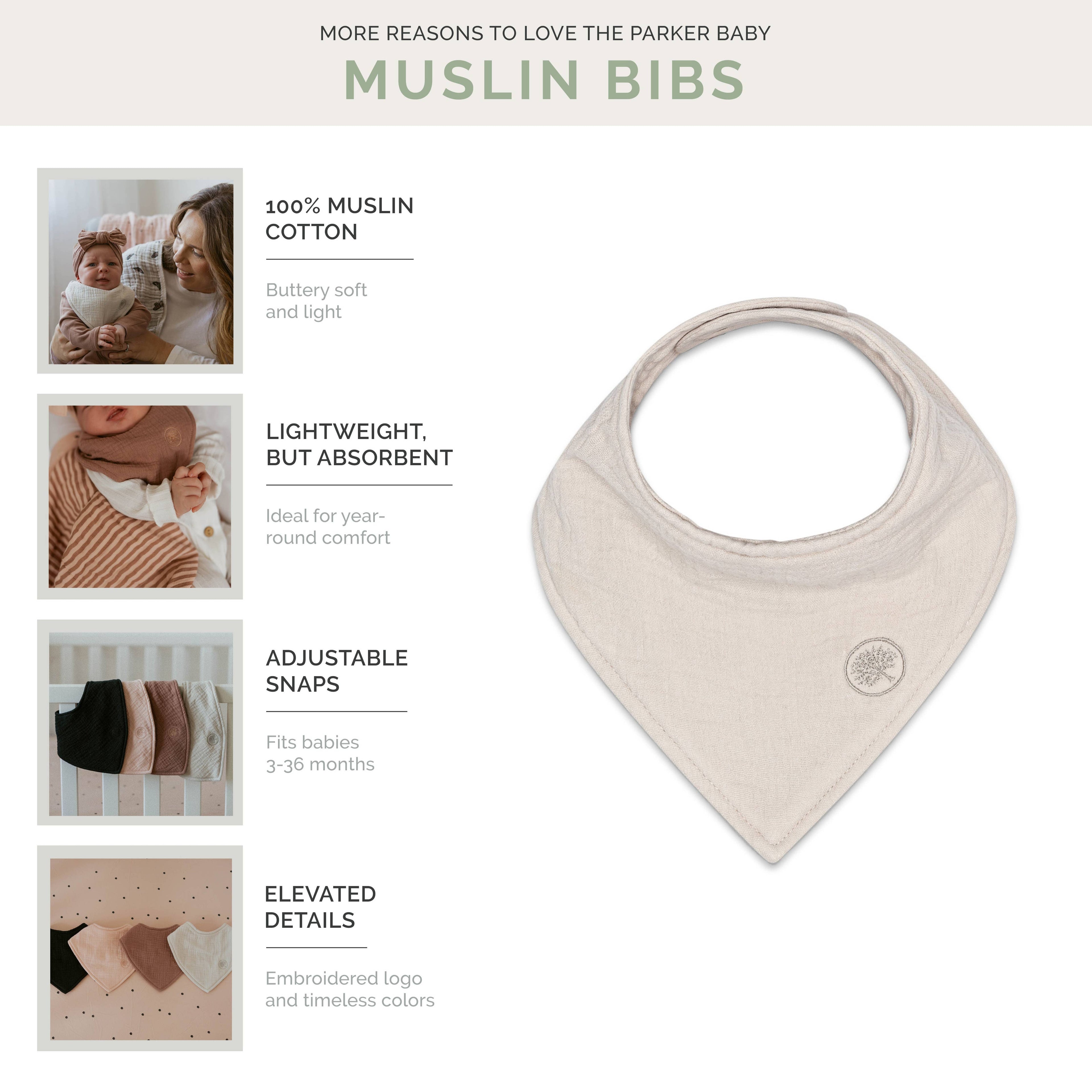 Bliss Muslin Bandana Bibs Set
