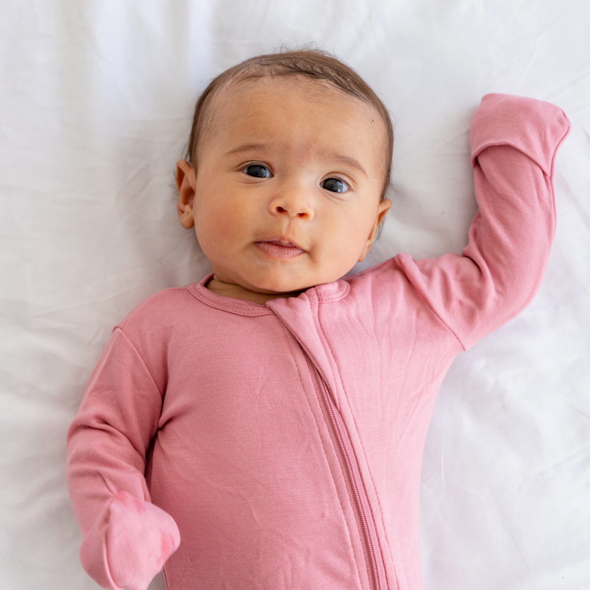 Dreamland Baby Bamboo Pajamas w/ DreamCuffs™ | Dusty Rose