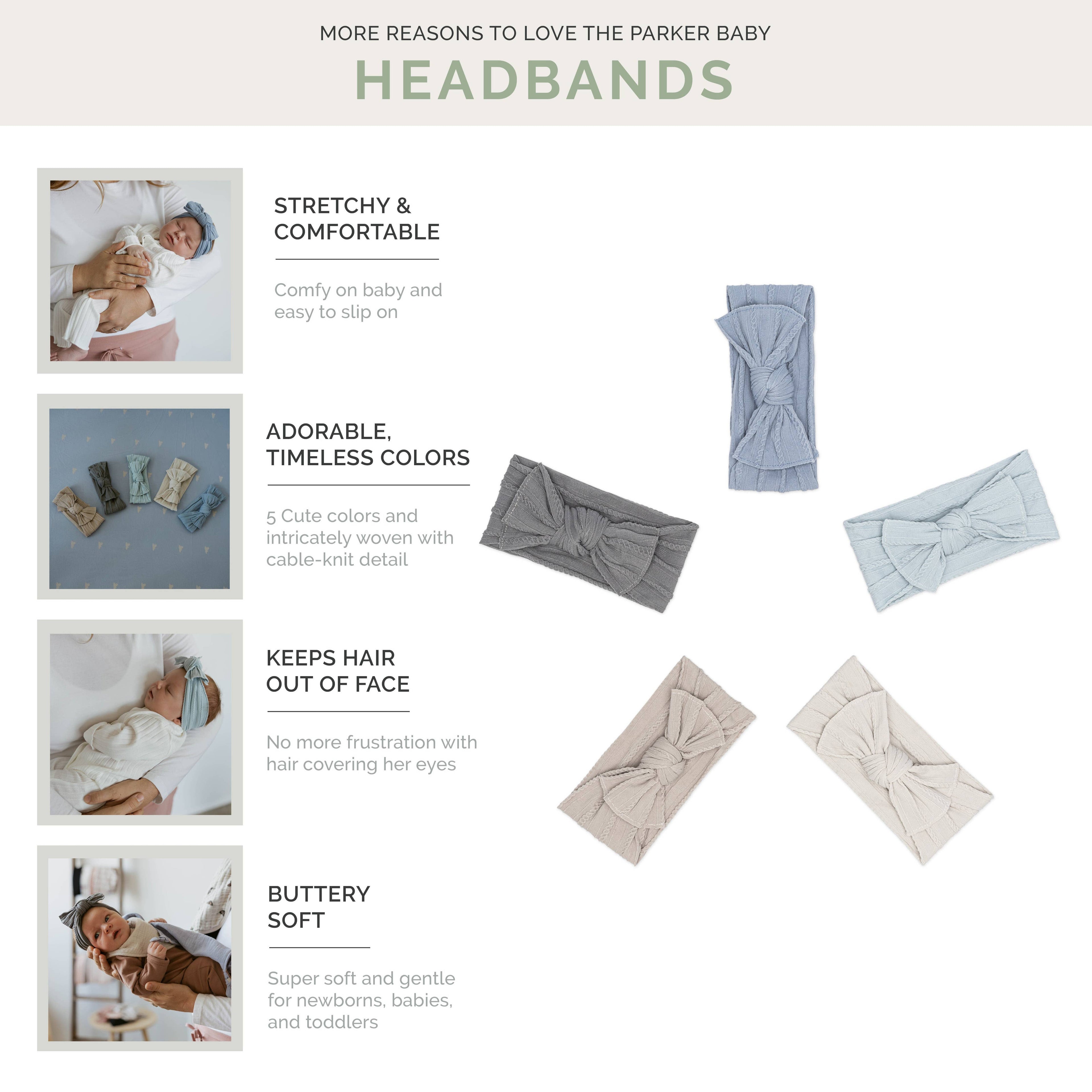 Stormy Set - Cable Knit Knotted Headbands - 5 Pack