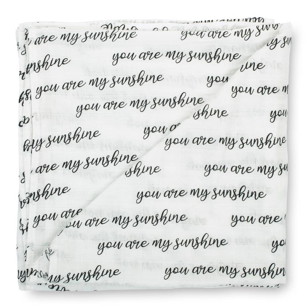 Baby Muslin Swaddle Blanket 47x47 You Are My Sunshine
