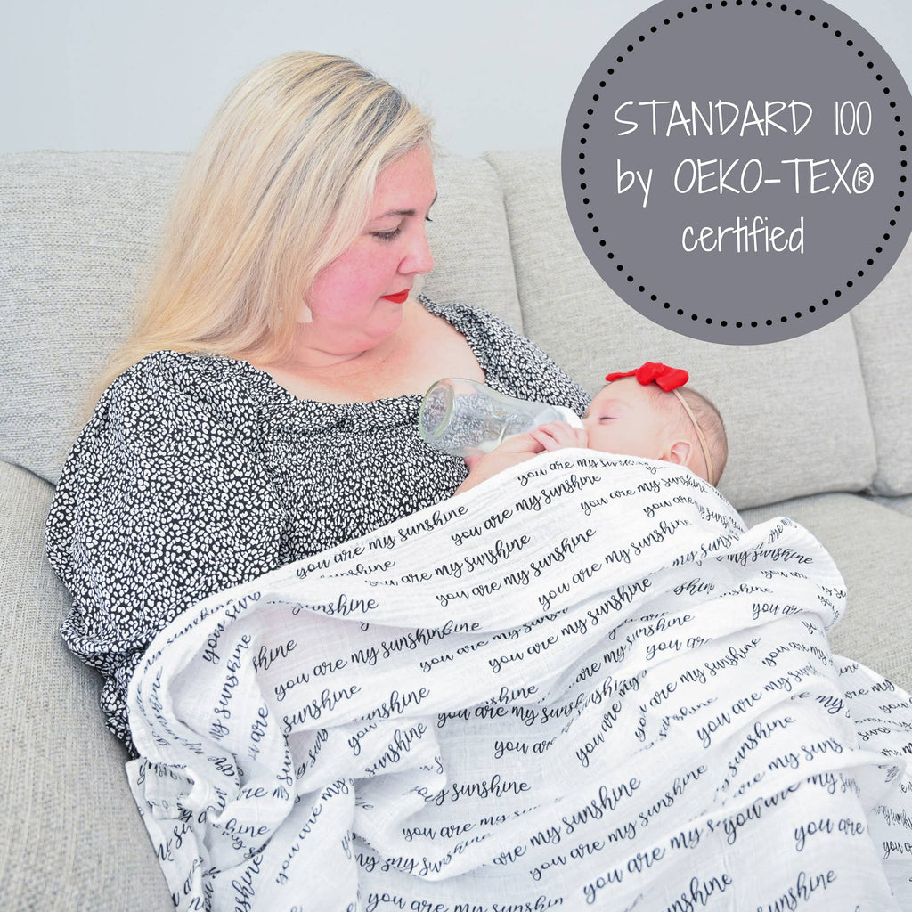 Baby Muslin Swaddle Blanket 47x47 You Are My Sunshine