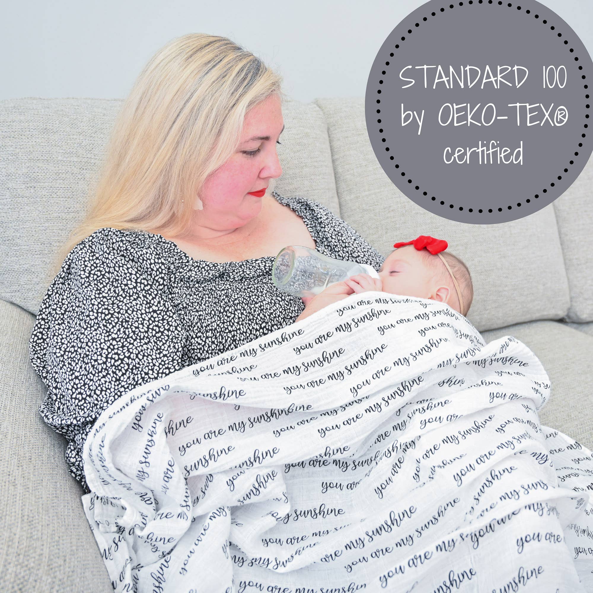 Baby Muslin Swaddle Blanket 47x47 You Are My Sunshine