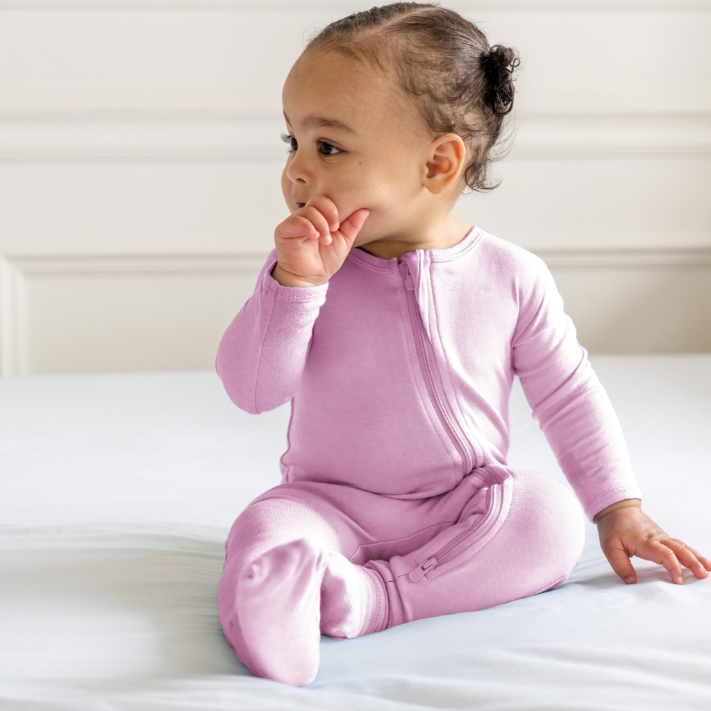Dreamland Baby Bamboo Pajamas w/ DreamCuffs® | Misty Mauve