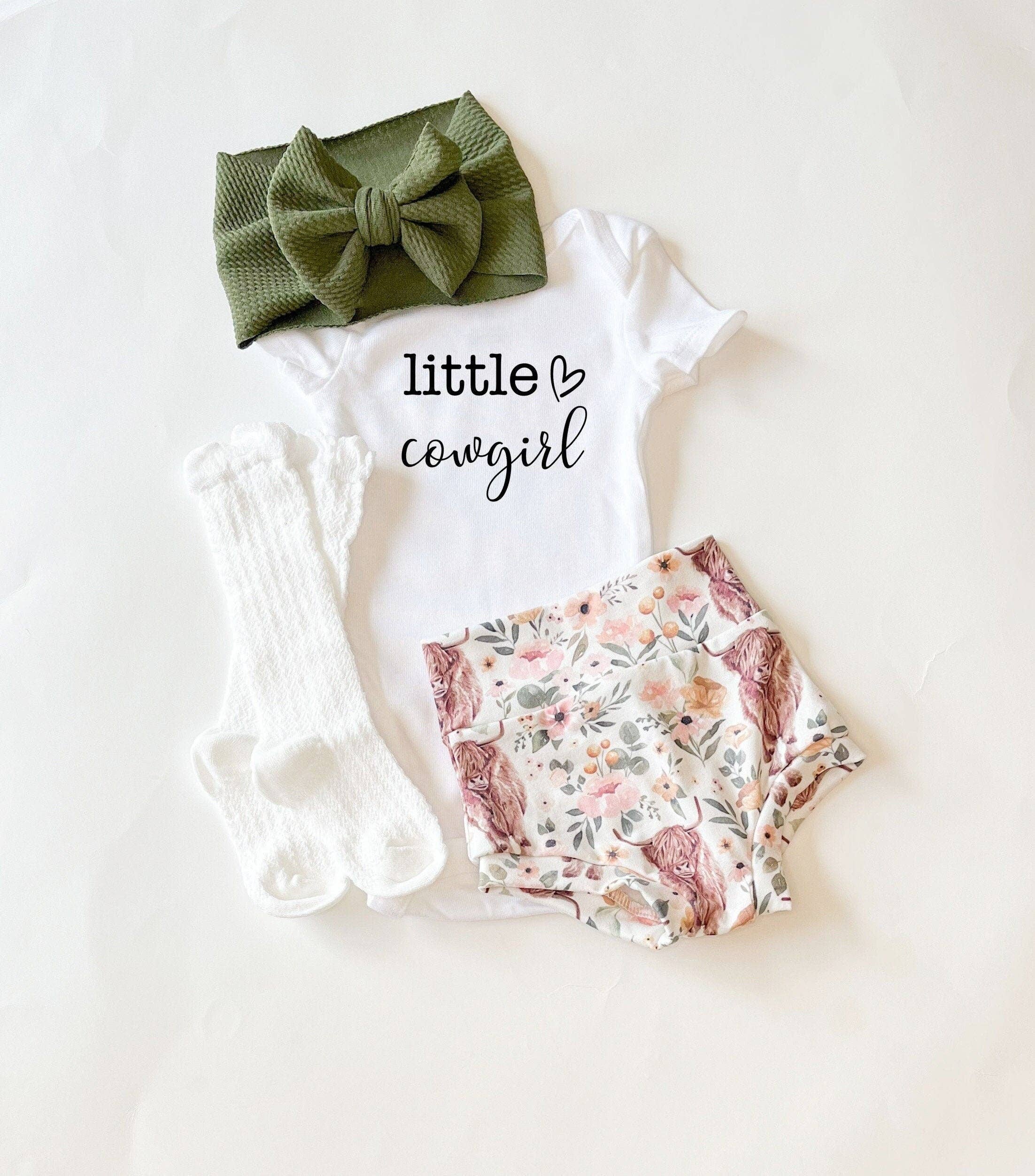 Little Cowgirl Highland Cow Bummies & Bodysuit Set