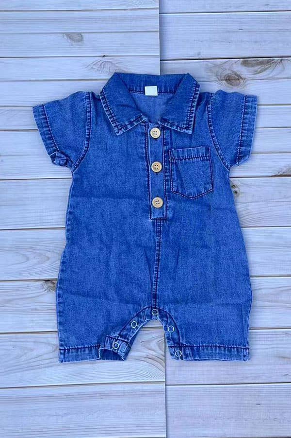 Soft Denim Baby Romper | One-Piece Infant Outfit