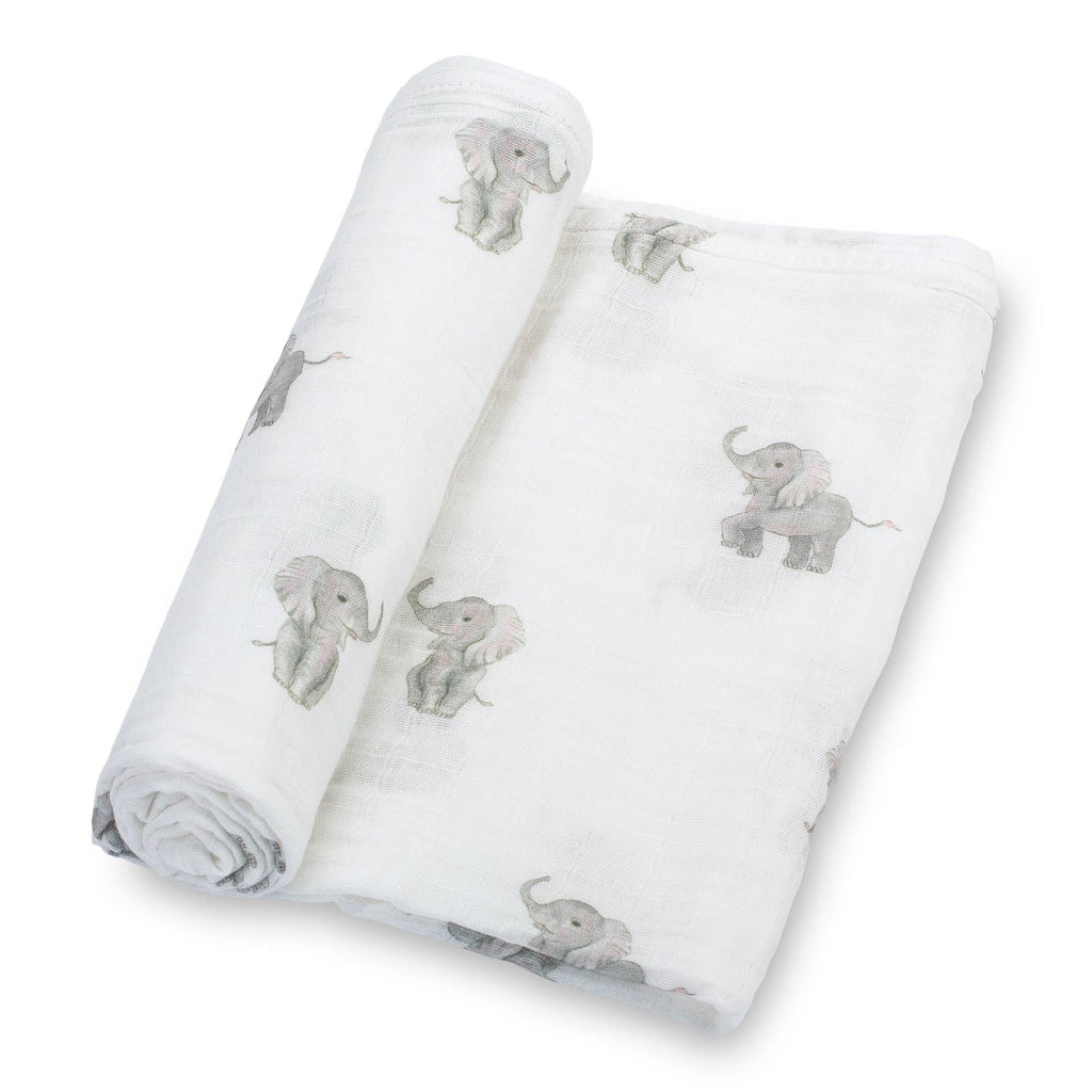Baby Muslin Swaddle Blanket 47x47 Elephant