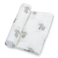 Baby Muslin Swaddle Blanket 47x47 Elephant